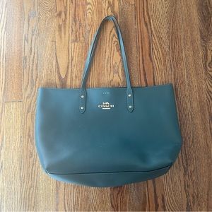 Green coach tote bag